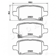 Тормозные колодки, комплект JAPKO KMZX BI8 510406 1438442214