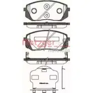 Тормозные колодки, дисковые, комплект METZGER Kia Sportage 3 (SL) Кроссовер 2.0 CVVT 166 л.с. 2010 – 2024 24502 2450 1 1302.02