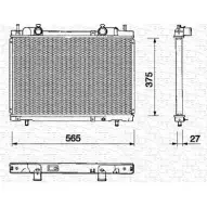 Радиатор охлаждения двигателя MAGNETI MARELLI 350213143000 Fiat Marea (185) 1 1996 – 2007 W9LFXVO BM14 3