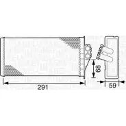 Радиатор печки, теплообменник MAGNETI MARELLI 1028022 B R265 350218265000 6OYJ229