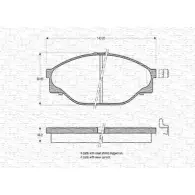 Тормозные колодки, дисковые, комплект MAGNETI MARELLI 2 1689 363702160761 1036590 BP0761