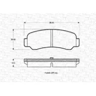 Тормозные колодки, дисковые, комплект MAGNETI MARELLI 1036680 363702160989 BP0989 210 46