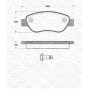 Тормозные колодки, дисковые, комплект MAGNETI MARELLI 4YE3SZT Renault Scenic (JM) 2 Минивэн 1.5 dCi (JM0F) 82 л.с. 2003 – 2025 363702161177 BP117 7