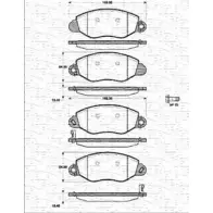 Тормозные колодки, дисковые, комплект MAGNETI MARELLI 1036853 363702161218 9674CM BP 1218