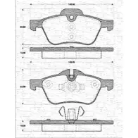 Тормозные колодки, дисковые, комплект MAGNETI MARELLI 232 81 363702161234 BP1234 1036868