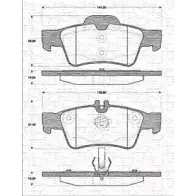Тормозные колодки, дисковые, комплект MAGNETI MARELLI Volkswagen Caravelle (T5, 7H) 5 2003 – 2016 363702161281 ZZDQZ9H BP12 81