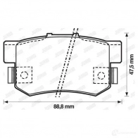 Тормозные колодки, комплект JURID Honda Accord 5 (CD) Купе 2.0 (CD9) 136 л.с. 1993 – 1997 572138 572138j 2 1719