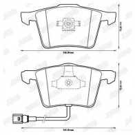 Тормозные колодки, комплект JURID 573197j Volkswagen Golf 5 (1K1) Хэтчбек 3.2 R32 4motion 241 л.с. 2004 – 2008 23912 238 01