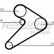 Ремень ГРМ ROULUNDS RUBBER 611 LAHR 100 RR1034 Mitsubishi Pajero 2 (V3, V2, V4) Внедорожник 2.5 TD 4WD (V24C. V24W) 99 л.с. 1990 – 1999 TU8VA4