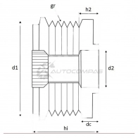 Обгонная муфта генератора KRAUF APV0524DD FKI YL8 1440682964 - Изображение 3