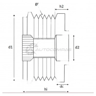 Обгонная муфта генератора KRAUF APB0296PN IC 4BVW3 1440688787 - Изображение 3