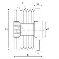 Обгонная муфта генератора KRAUF O HF73 1440842946 APB5716PN - Изображение 3