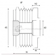Обгонная муфта генератора KRAUF 2KNB8 M9 1440688584 APN5696PN - Изображение 3