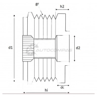Обгонная муфта генератора KRAUF APV2310PN 1440682999 W4KHQ P - Изображение 3