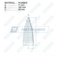 Пыльник рулевой рейки MOTORHERZ 1440602371 3G 7T1 RDZ0001MG - Изображение 2
