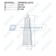 Пыльник рулевой рейки MOTORHERZ B W85CKD RDZ0015MG 1440602379 - Изображение 2