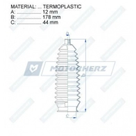 Пыльник рулевой рейки MOTORHERZ RDZ0053MG 1C 9QUY 1440602405 - Изображение 2