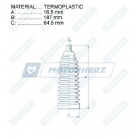 Пыльник рулевой рейки MOTORHERZ 1440602426 RDZ0075MG C7 Z1ZM - Изображение 2