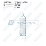Пыльник рулевой рейки MOTORHERZ RDZ0102MG NC8 QXZ 1440602450 - Изображение 2