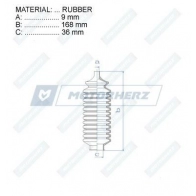 Пыльник рулевой рейки MOTORHERZ RDZ0245MG Mitsubishi Colt 5 (CJ, CP) Хэтчбек 1.3 1300 (CJ1A) 82 л.с. 2000 – 2003 MQAAA8 W