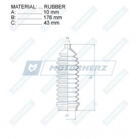 Пыльник рулевой рейки MOTORHERZ 1440602529 RDZ0266MG H JS1VCG - Изображение 2