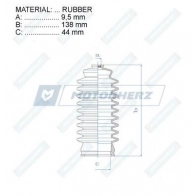 Пыльник рулевой рейки MOTORHERZ Y1 UNI RDZ0268MG 1440602530 - Изображение 2