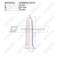Пыльник рулевой рейки MOTORHERZ XH6MY B8 RDZ0450MG 1440602647 - Изображение 2