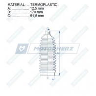 Пыльник рулевой рейки MOTORHERZ 1440602724 W57X U RDZ0536MG - Изображение 2