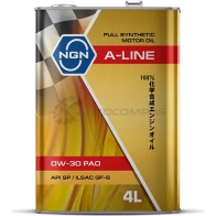 Моторное масло синтетическое A-LINE 0W-30 PAO - 4 л NGN V182575108 1441195488 TI8X K