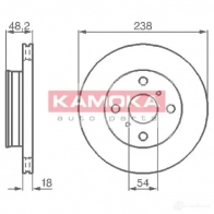 Тормозной диск KAMOKA OJA NUQ 103826 Toyota Corolla (E100) 7 Хэтчбек 5д 5908242616889