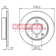 Тормозной диск KAMOKA 103416 S92G IZ Ford Orion 3 (EA, GAL) 1990 – 1996 5908242609843