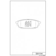 Тормозные колодки дисковые, комплект KASHIYAMA MPIZ4 8E D3111H Mazda 626 (GF) 5 Седан 2.0 TD 110 л.с. 2000 – 2002