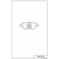 Тормозные колодки дисковые, комплект KASHIYAMA CG JEDH D3171H Mazda CX-5 (KF) 2 Кроссовер 2.2 D AWD 184 л.с. 2018 – 2025