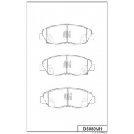 Тормозные колодки, дисковые, комплект KASHIYAMA DU6T8 1424488937 D5080MH 98OR 21T