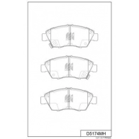 Комплект тормозных колодок, дисковый тормоз KASHIYAMA Honda Domani UG7JG P D5174MH