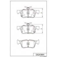 Тормозные колодки дисковые, комплект KASHIYAMA YN SUX Honda Civic 10 (FC, FK) 2016 – 2020 D5243MH