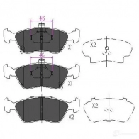 Тормозные колодки, комплект KAVO PARTS 8715616133043 Toyota Avensis (T220) 1 Универсал 2.0 D (CDT220) 115 л.с. 2002 – 2003 kbp9006 E PUPO