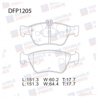 Дисковые тормозные колодки DOUBLE FORCE 1420567786 DFP1205 PN DDXX