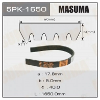 Ремень привода навесного оборудования MASUMA 8NPXHB 5 5PK-1650 1422885264