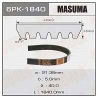 Ремень привода навесного оборудования MASUMA 0JK TR 1422885390 6PK-1840