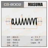 Пружина подвески MASUMA Suzuki Grand Vitara (FT, HT) 1 Кроссовер 2.0 4x4 (TA52. TL52. SQ 420) 128 л.с. 1998 – 2003 CS-8002 O 911G4S