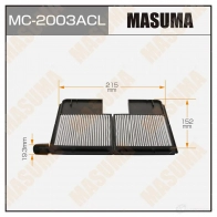 Фильтр салонный угольный MASUMA 1422884279 4560116761821 MC-2003ACL RDV BWRX