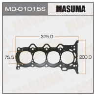 Трехслойная прокладка ГБЦ (металл-эластомер) толщина 0,75 мм MASUMA MD-01015S DA1 FKV 1422888057