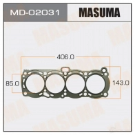 Прокладка ГБЦ (графит-эластомер) толщина 1,60 мм MASUMA 1422888011 MD-02031 ZH04 5V