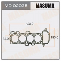 Прокладка ГБЦ (графит-эластомер) толщина 1,20 мм MASUMA MD-02035 WS UUZ41 1422888067