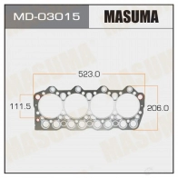 Прокладка ГБЦ (графит-эластомер) толщина 1,60 мм MASUMA BG9 7LRU 1422888044 MD-03015