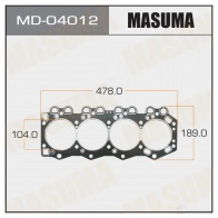 Прокладка ГБЦ (графит-эластомер) толщина 1,60 мм MASUMA MD-04012 I U763RA 1422888036