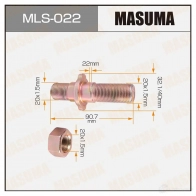 Шпилька колесная M:20x1.5(R), M1:20x1.5(R) MASUMA 4X2ZUS 1422878787 MLS022 R 6A3Z8