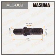 Шпилька колесная M14x1.5(R), M14x1.5(L) MASUMA 1422882970 PI H6Z0 MLS-068