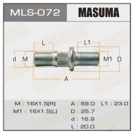 Шпилька колесная M16x1.5(R), M16x1.5(L) MASUMA 1422882966 MLS-072 S3I 4CA